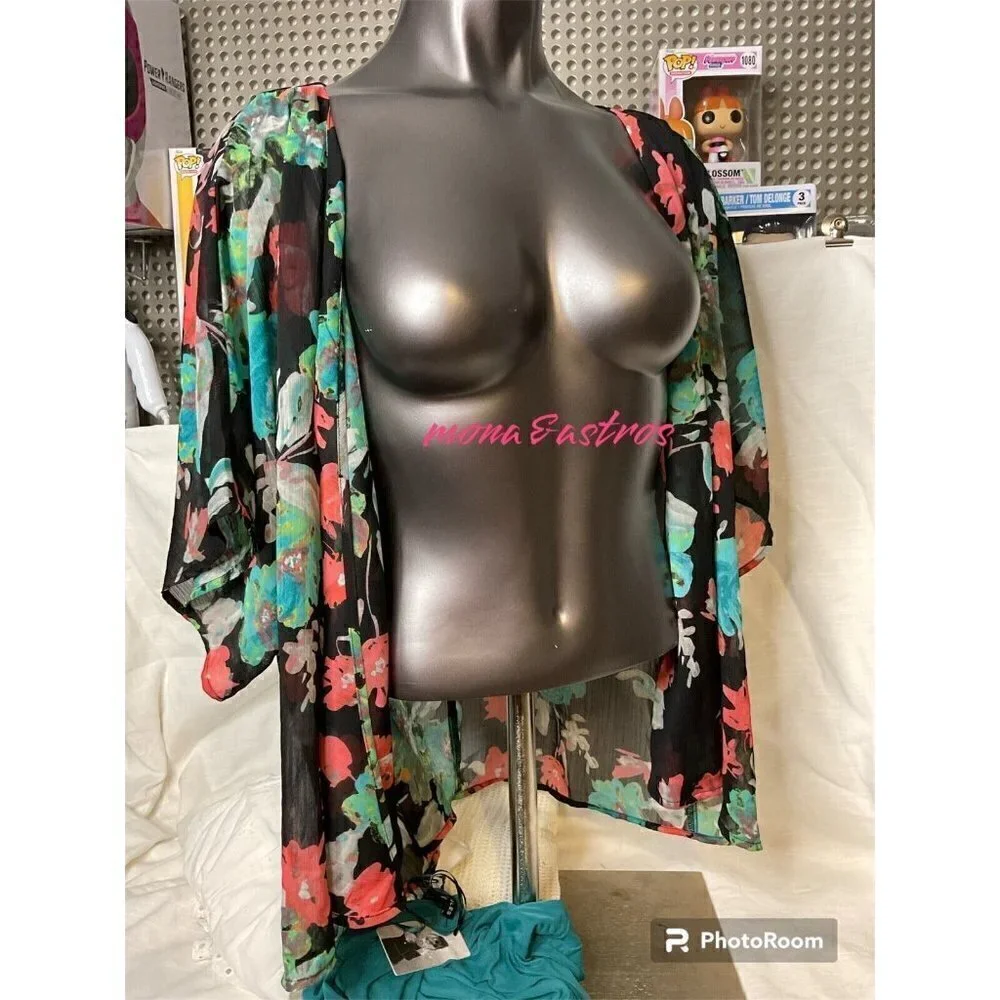 Ameican Rag Women's Floral Short Kimono lightweight Spring Summer Sheer - Picture 1 of 3